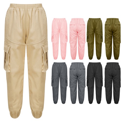 Pantalones para para niñas pantalones de carga calle hip hop baile atlético deportes pantalones de sudadera | eBay