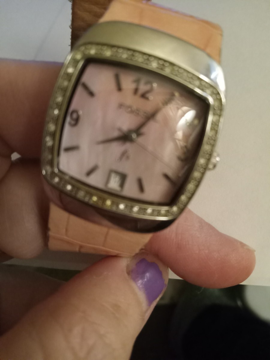 Fossil watch- chocolate color- diamonds around face- excellent condition! Fossil Watch With Diamond Accent - Gem main image 4