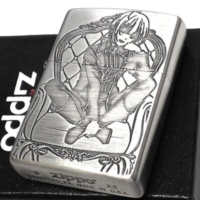 Zippo Oil Lighter Spy Room Givia Girl Silver Brass Japan Anime new