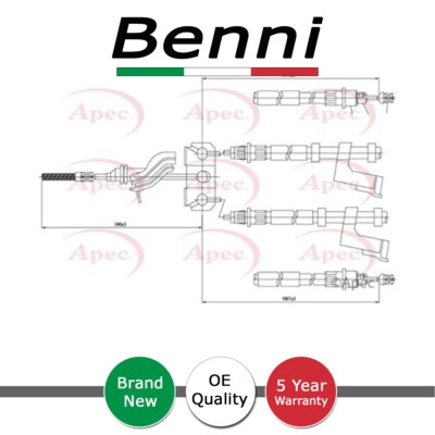 Hand Brake Cable Rear Benni Fits Mazda 3 2004-2014 BS3E44200B