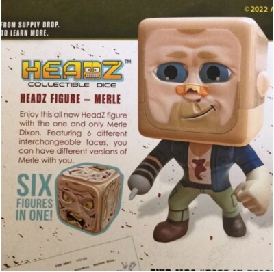 The Walking Dead TWD Supply Drop Merle HEADZ 6-in-1 Dice Stocking Stuffer!