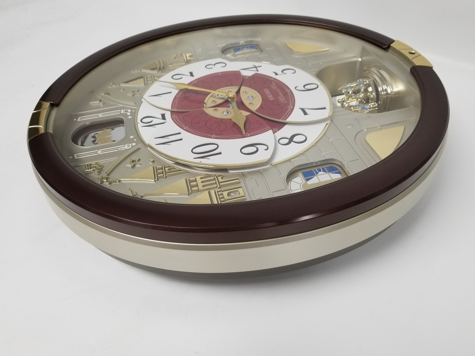 Seiko QXM565BRH Melodies In Motion Clock with Swarovski Crystals