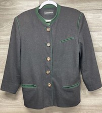 Vtg Lodenfrey Jacket Blazer Women Gray Green Size 40 Us 8 Classic Cottagecore