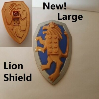 LEGO Lion Shield XL 2x4 Large Figure Part Brick Inside Castle Clan LOGO 2x2 Back