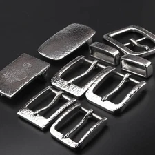 Hammered striation design stainless steel Belt Buckle for Men Women Leathercraft