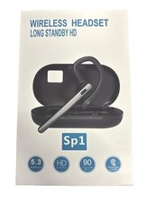 SP1 Bluetooth v5.3 HD 90HR Headset w/ Charging Case New Open Box Never Used