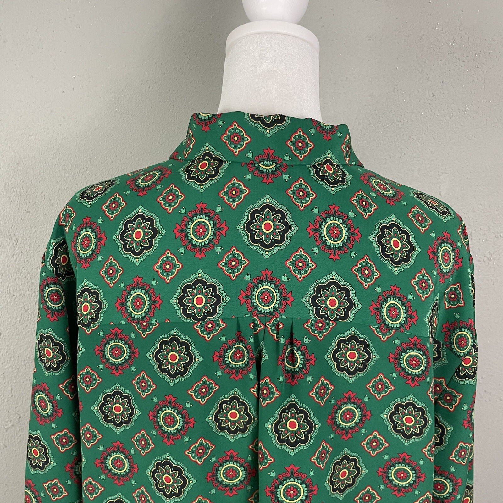 Pendleton Vintage Blouse Size 12 Button Front Gre… - image 6