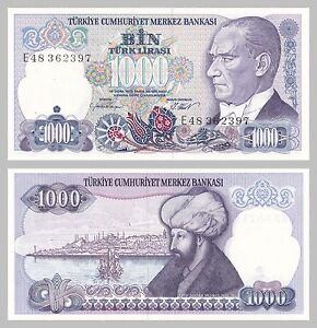 Turkei Turkey 1000 Lira 1986 P196 Unz Ebay