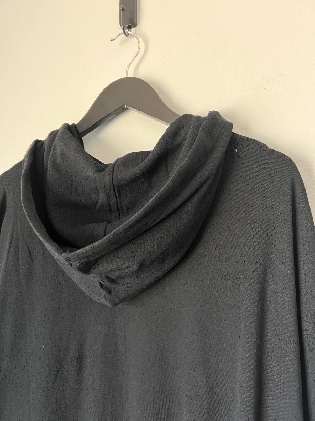 Felpa con cappuccio 1017 Alyx 9SM Destroyed Taglia XL Nera NUOVO