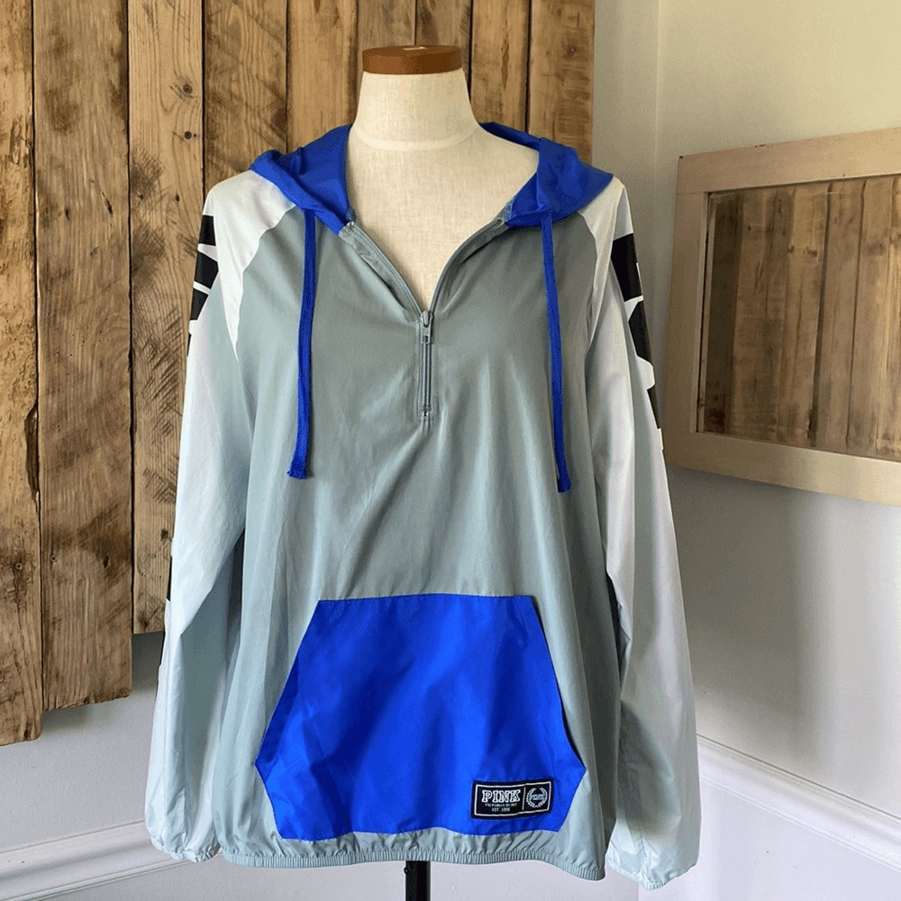 PINK Medium Pullover Lightweight Windbreaker Half… - image 8