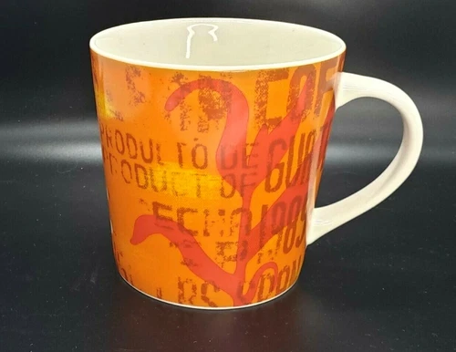 Starbucks Product Of Guatemala Coffee Cup Mug ~ Orange ~ 2006
