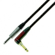 10 Metre Van Damme Guitar Lead With Neutrik Right Angle Silent Plug - 10 Colours