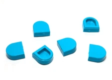 Lego - Lot of 6 - Mid Azure Blue, Tile Round 1 x 1 Half Circle
