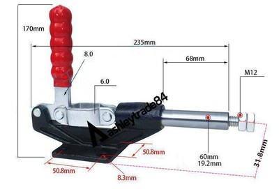 680Kg Holding Capacity Quick Release Latch Type Toggle Clamp 60mm GH-305-HM #W1