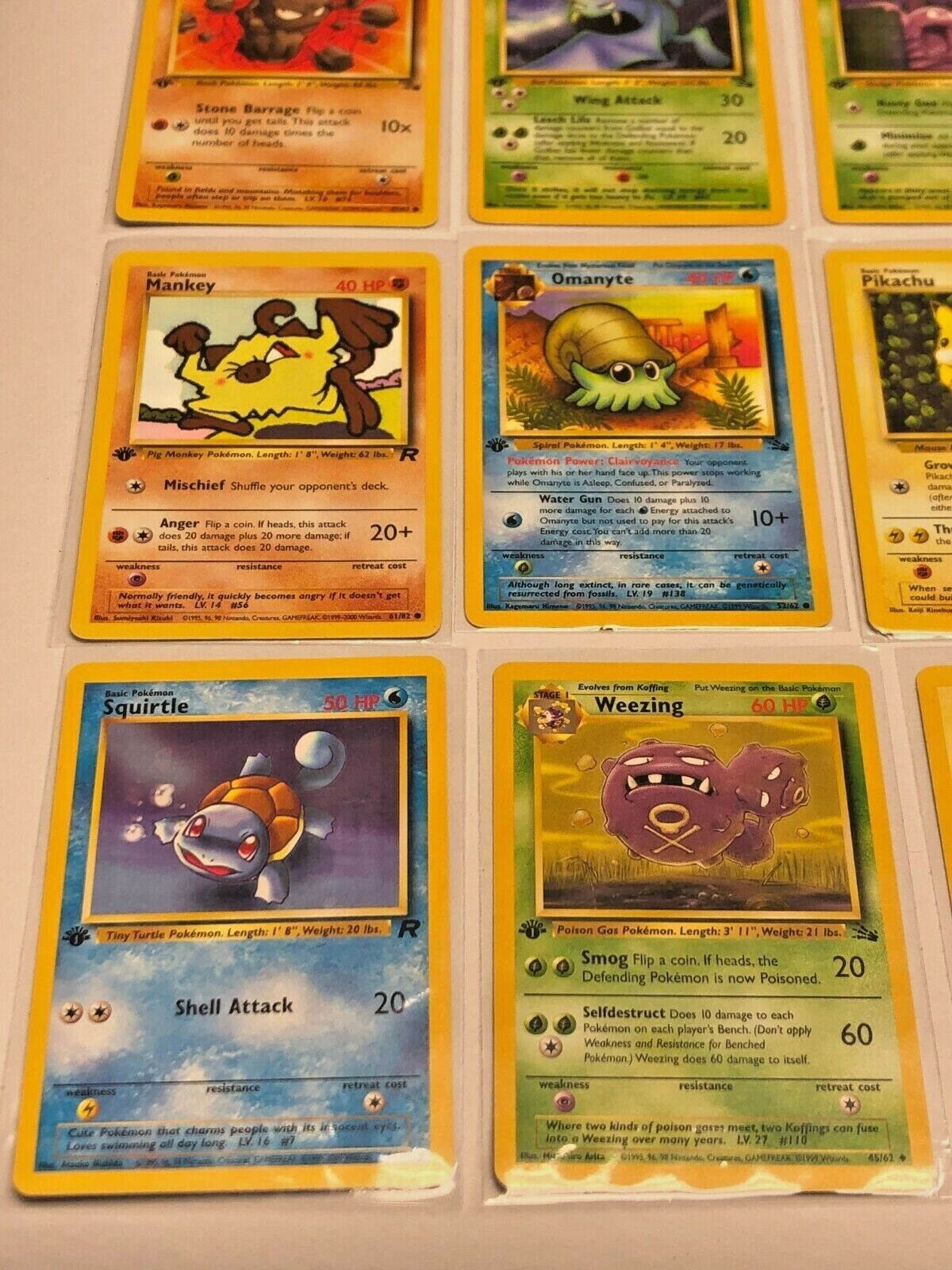 LOOK Near Mint RARE Pokémon Pokemon 15 cards Fossil Aerodactyl Pikachu Squirtle Popularność sprzedaży wysyłkowej