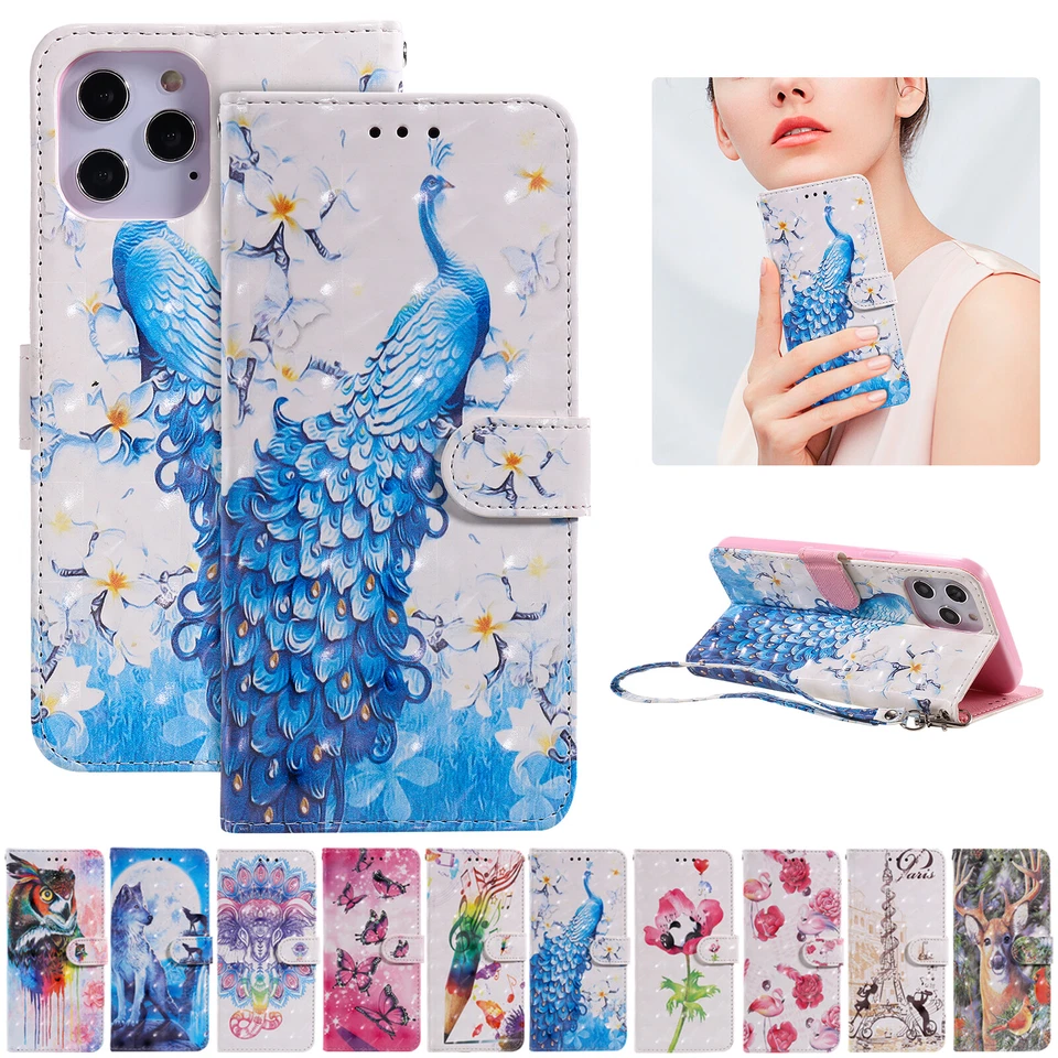 For iPhone 14 Pro Max 11 12 13 XR 8+ 7 PU Leather Wallet Card Flip Phone Case - Image 2 of 4