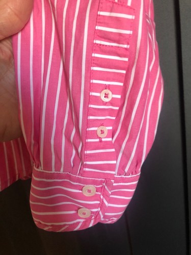 Ladies 8 THOMAS COOK 100% Cotton Pink with White stripe Top Blouse Shirt Nr NEW - Picture 5 of 8