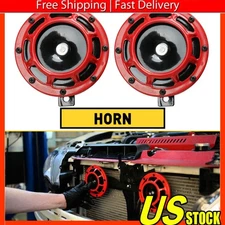 2Pcs 115DB  Compact Electric Blast Super Loud Tone Car Air Horn Kit 12V P