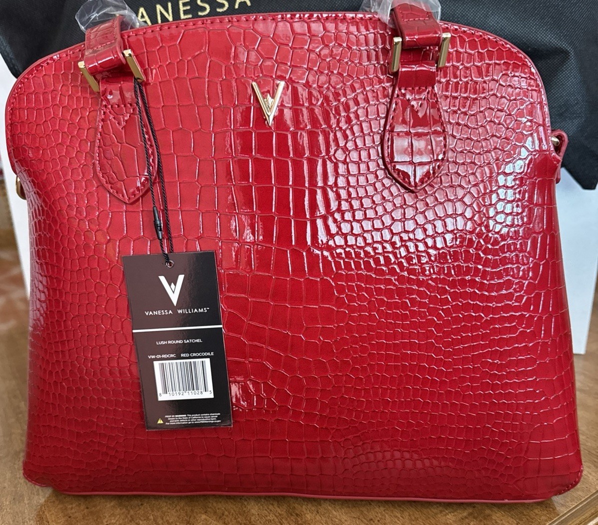 Vanessa Williams Lush Round Satchel Red NWT Top Handle Crossbody