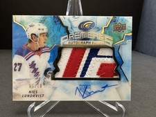 2021-22 Upper Deck Ice Nils Lundkvist Premieres Autograph Patch 05/10