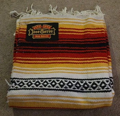Vintage Jose Cuervo Dos Siglos Tequila Blanket 1995 200yrs Mexican Indian Aztec 