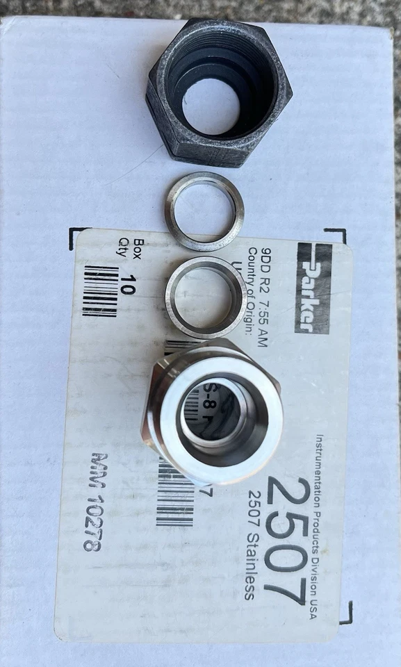 Parker 8S-8 FLZ 2507 Alloy, 1/2 Tube To 1/2 NPT Male, MPA Series Duplex SS. 1ea - Image 4 of 4