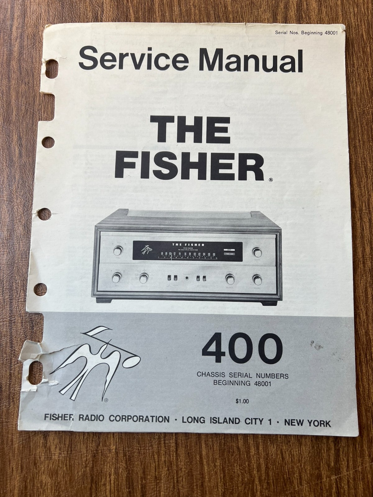 Original The Fisher 400 Receiver Service Manual/Schematic