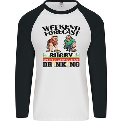 Wochenende Forecast Rugby Lustig Bier Alkohol Herren L/S Baseball