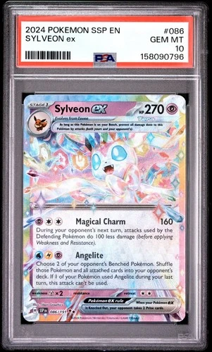 Sylveon ex 086/191 SV08 Surging Sparks Holo English Double Rare PSA 10