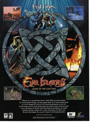 2001 Evil Islands Curse of the Lost Soul RPG Video Game Vintage Print Ad/Poster