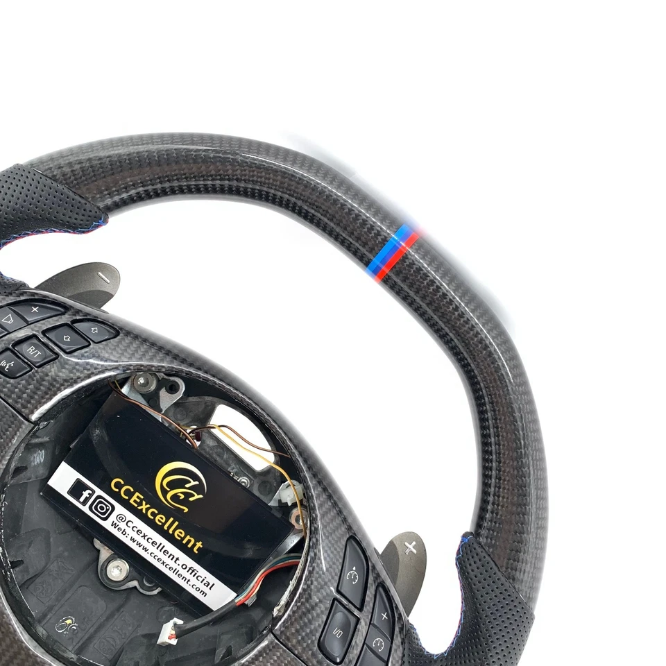 For 1998-2005 BMW E46 M3 Sport M5 E39 Custom Real Carbon Fiber Alcantara Steering Wheel - Image 2 of 4
