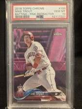 2018 Topps Chrome Batting-Pink Refractor #100 Mike Trout PSA 10