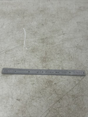 L.S. Starrett C306R 6'' Tempered Flexible Steel Rule 10ths, 50ths VINTAGE