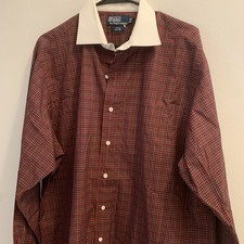 Red plaidRalph Lauren Classic Fit Men's Button up Shirt Long Sleeve size 17-34.