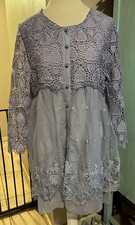 Pretty Angel NWT Mini Dress Tunic Lace Semi Sheer Fairy Whimsy Boho Gypsy Large