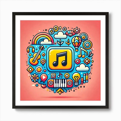 Musik Ikone 1 Kunstdruck gerahmt Wandbild Poster Leinwanddruck Bild