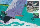 GB Ltd Ed #272/950 Painting FDC: 2002 Coastlines-'The First Yacht Over The Line'