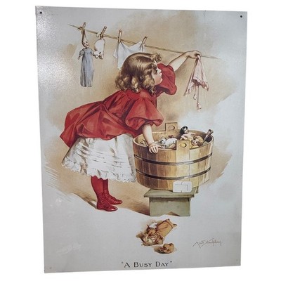Desperate Ent.  A Busy Day  Maud Humphrey Metal Sign