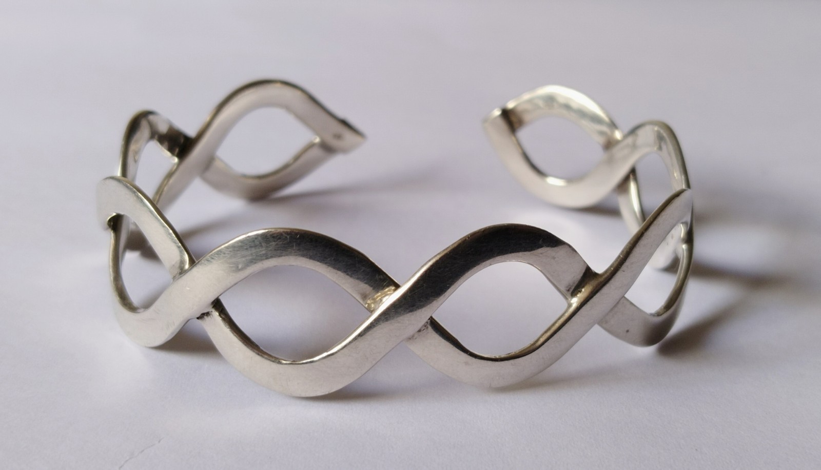 Solid 925 Sterling Silver Polished Infinity Cuff … - image 7