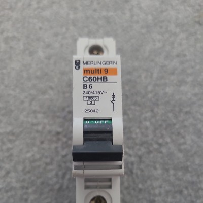 MERLIN GERIN 6 AMP CURVE B 10kA MCB SCHUTZSCHALTER 25842 C60HB MULTI9