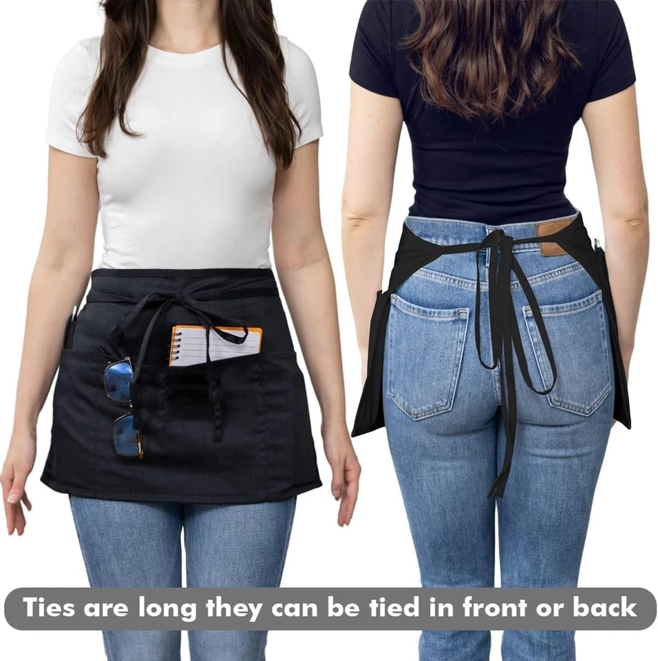 Dreamology Server Waist Apron – 3‑Pocket Half Apron for Waiters & Women - Image 2 of 4