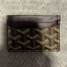 Goyard Paris Brown/Tan Chevron Leather Card Case Business & Credit Holder