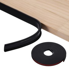 19.7ft U-Shape Edge Banding, 0.35in TPE Self Adhesive Edge Trim, Black