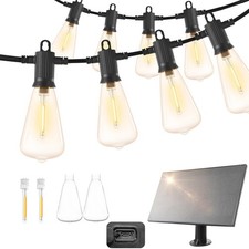 Solar Powered Festoon Lights Outdoor, 15Meter IP65 Waterproof Solar