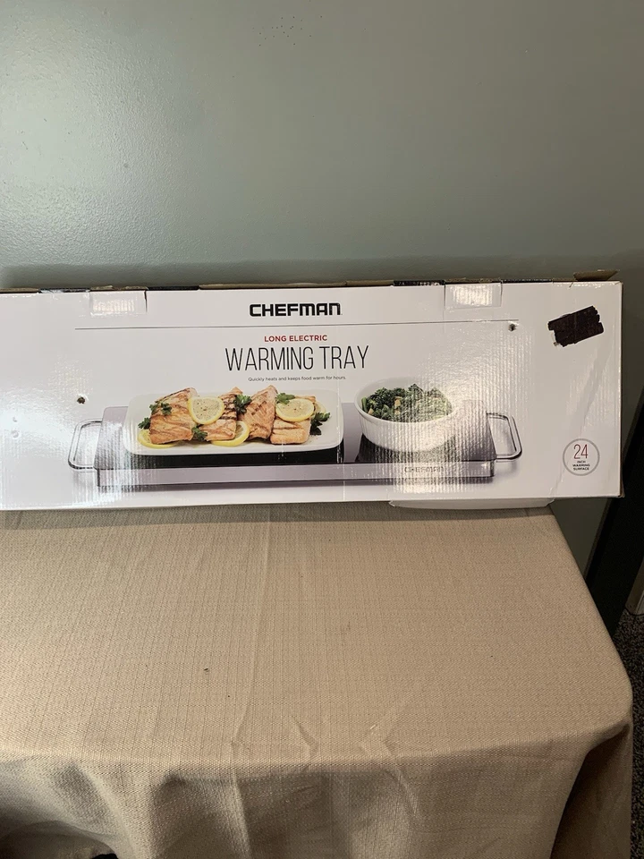 Nuevo En Caja Chef Man Bandeja Calentadora Eléctrica Larga Mantiene los Alimentos Calientes Durante Tiempo Extendido Foto 2 de 4