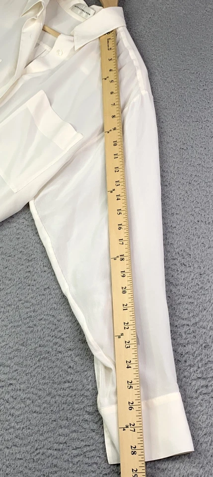 Camisa FAITH CONNEXION para mujer talla XS pequeña de gran tamaño 100 % seda transparente diseñador Foto 4 de 4