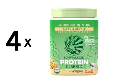 4 x Sunwarrior Protein Classic Organic (375g) Vanilla (59,97 EUR/kg)