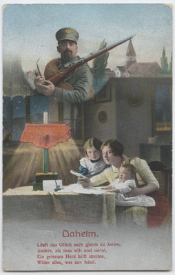 Postcard at home - happiness works right at times..., not used