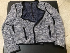 Ann Taylor Cropped Cotton Blazer with Zipper Pockets - Size M