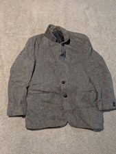 Harris Tweed Blazer Mens 42 Gray Vintage Wool Sport Coat Lined Jenners Edinburgh